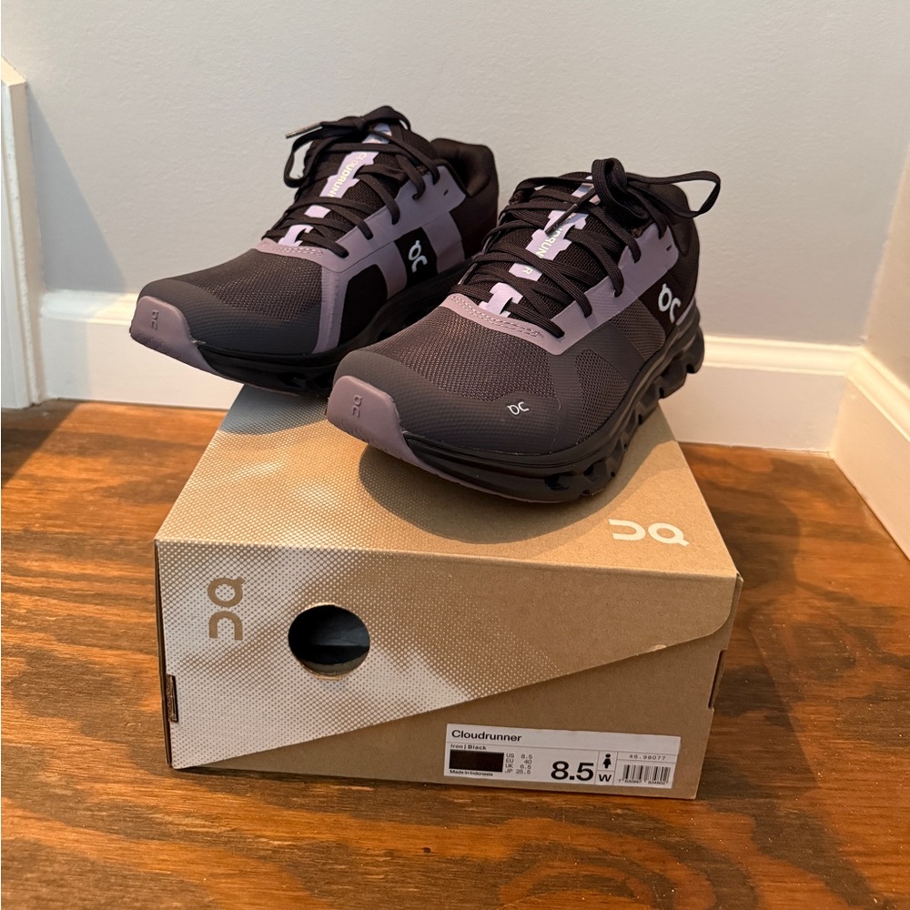 On Running Cloudrunner Shoes - Black and Purple